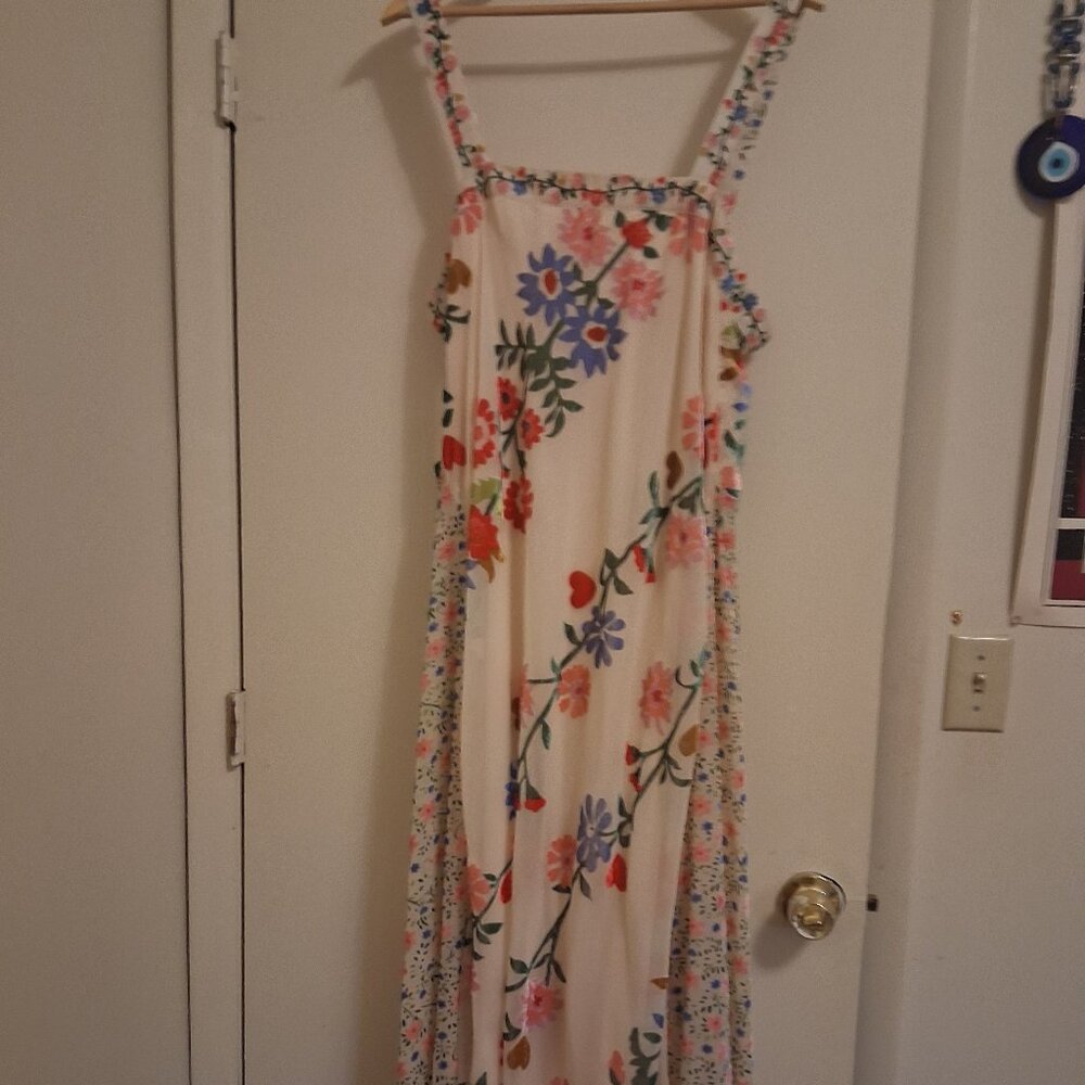 Free People Dress, White Floral, Size L - Picture 5 of 8